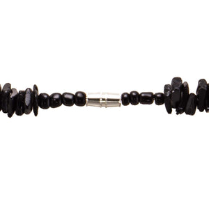 Black Puka Chip Shells Necklace & Anklet Set