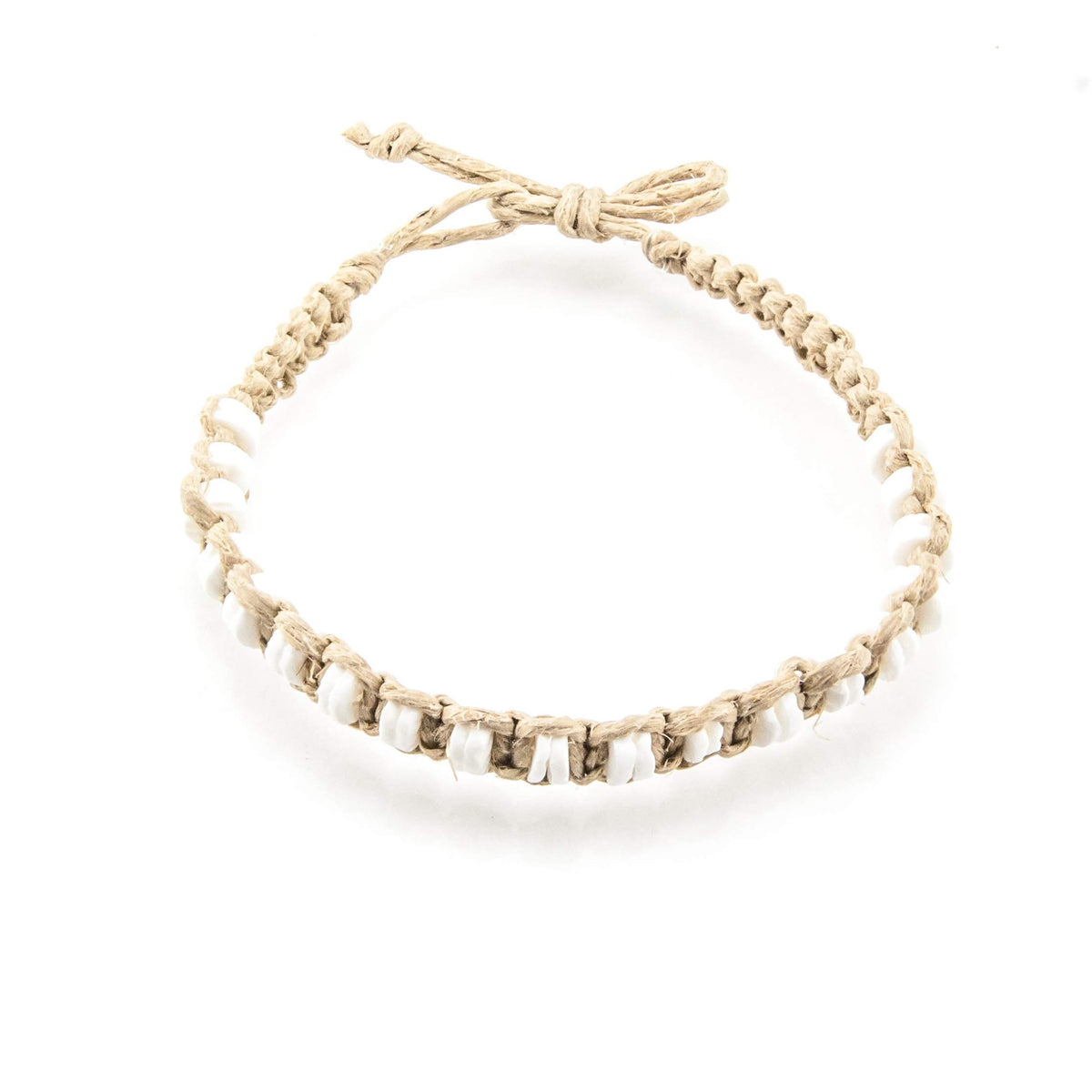 Puka Shell Beads on Hemp Anklet Bracelet – BlueRica