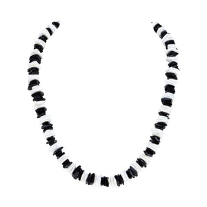 Black and White Puka Chip Shells Necklace & Anklet Set