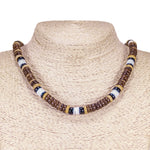 Load image into Gallery viewer, Brown &amp; Black Coconut Beads and Puka Shell Beads Necklace &amp; Bracelet Set
