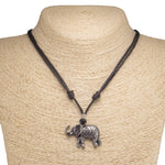 Load image into Gallery viewer, Elephant Pendant on Adjustable Rope Necklace
