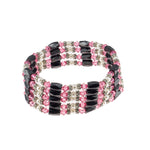 Load image into Gallery viewer, Magnetic Hematite Beaded Wrap Bracelet, Anklet or Necklace with Genuine Fresh Water Pearls (Pink)

