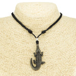 Load image into Gallery viewer, Alligator Pendant on Adjustable Rope Necklace
