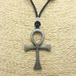 Load image into Gallery viewer, Ankh Cross Pendant on Adjustable Rope Necklace
