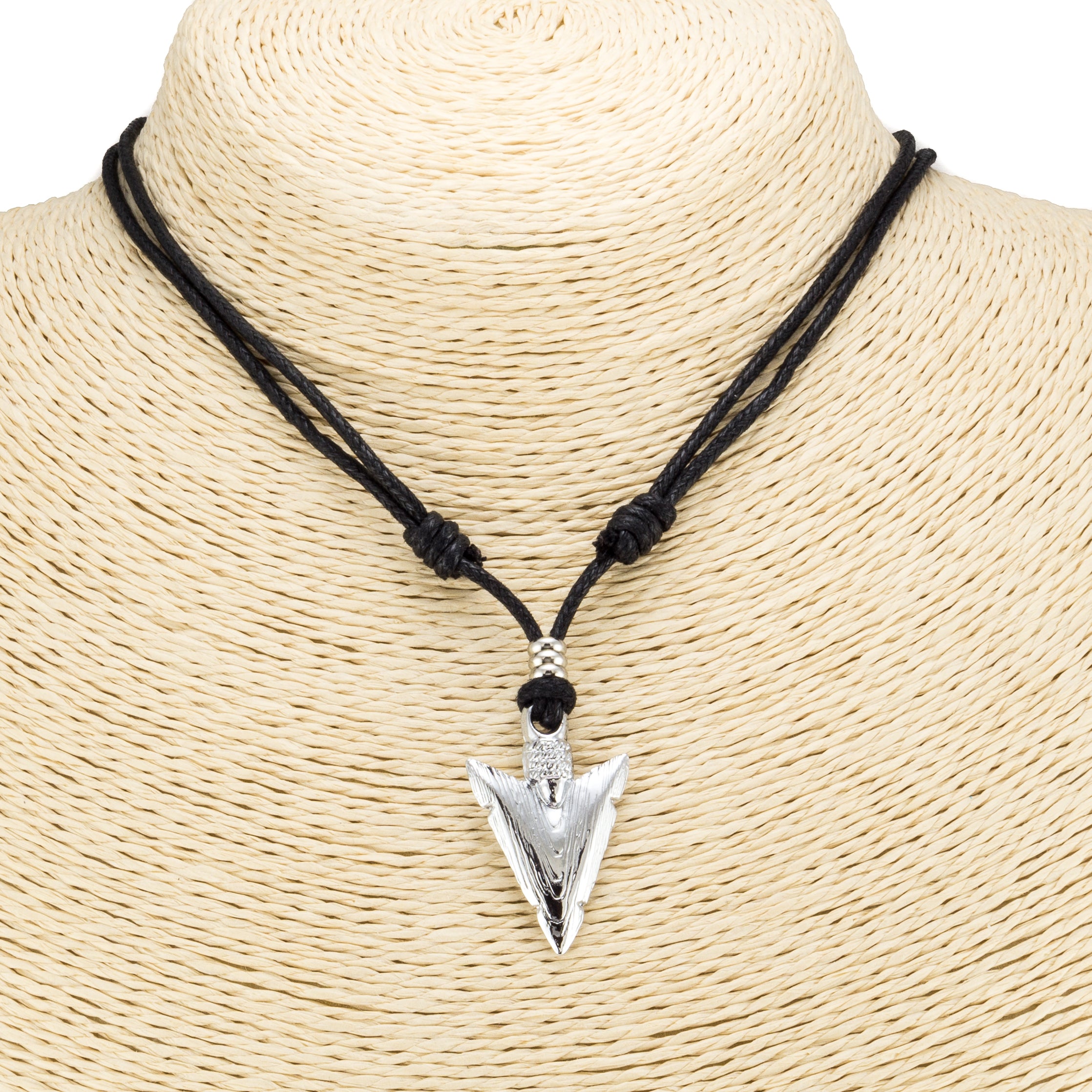 Arrowhead Pendant on Adjustable Rope Necklace