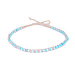Load image into Gallery viewer, Light Blue Cat&#39;s Eye Beads on Hemp Choker Necklace
