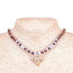 Load image into Gallery viewer, 1&quot;+ Shark Tooth Pendant on Brown Coconut and Puka Shell Beads Necklace
