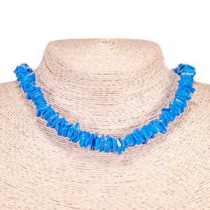 Dark Blue Puka Chip Shell Beads Necklace and Anklet Set