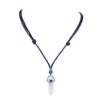 Load image into Gallery viewer, Faceted Glass Crystal Pendant on Adjustable Rope Necklace
