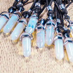 Load image into Gallery viewer, Opalite Pendant on Adjustable Rope Necklace
