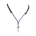 Load image into Gallery viewer, Pink Quartz Pendant on Adjustable Rope Necklace
