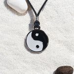 Load image into Gallery viewer, BlueRica Yin and Yang on Adjustable Cord Necklace
