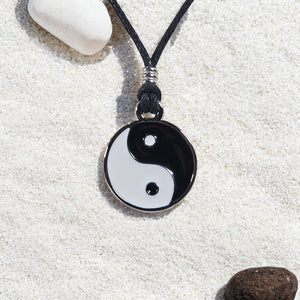 BlueRica Yin and Yang on Adjustable Cord Necklace