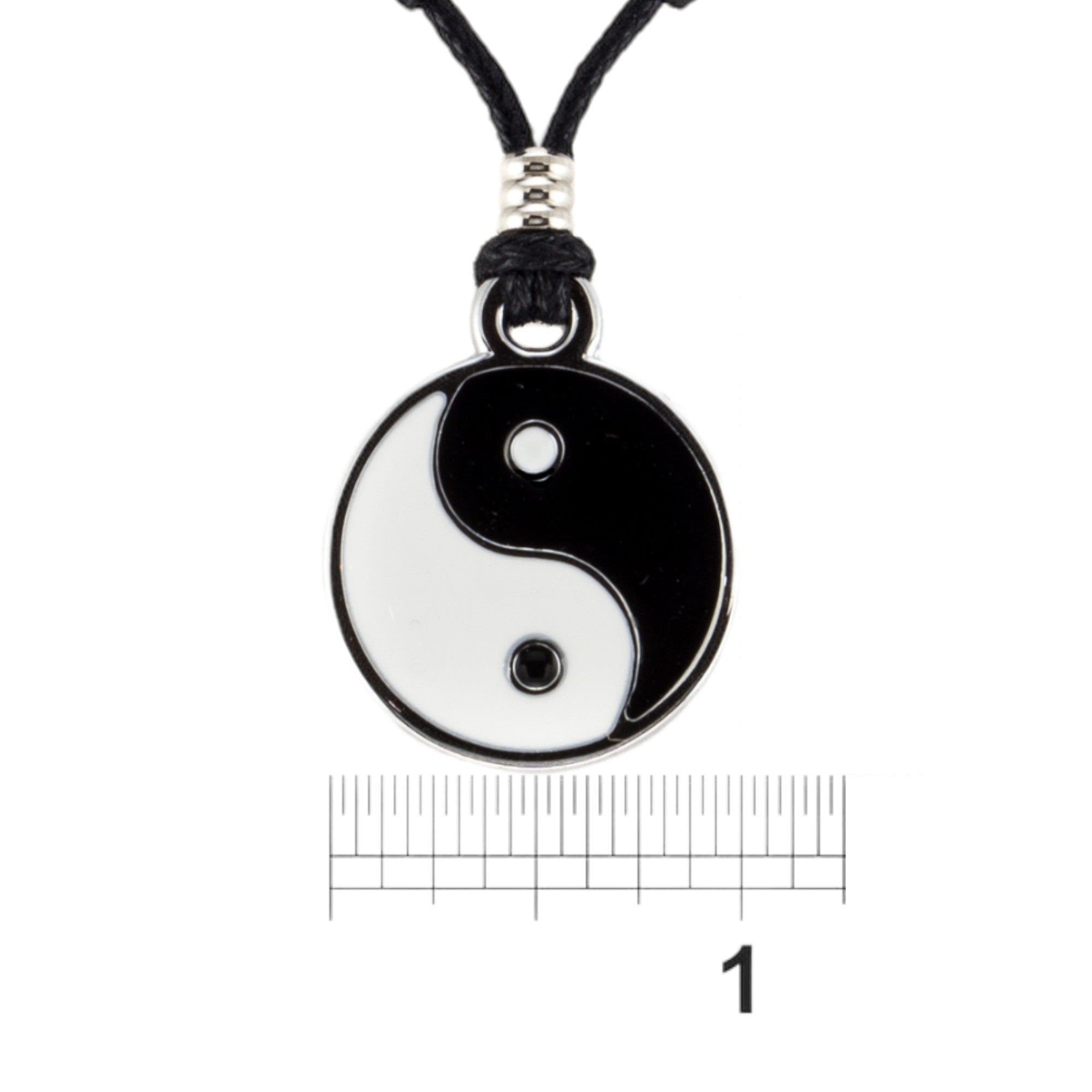 BlueRica Yin and Yang on Adjustable Cord Necklace