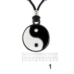 Load image into Gallery viewer, BlueRica Yin and Yang on Adjustable Cord Necklace
