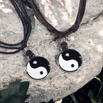 Load image into Gallery viewer, BlueRica Yin and Yang on Adjustable Cord Necklace
