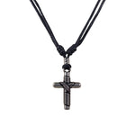 Load image into Gallery viewer, BlueRica Wrapped Cross on Adjustable Cord Necklace
