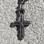 Load image into Gallery viewer, BlueRica Wrapped Cross on Adjustable Cord Necklace
