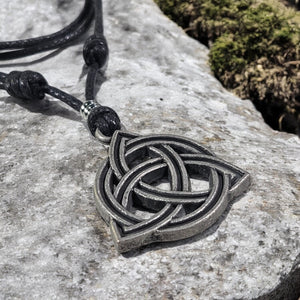 BlueRica Celtic Trinity Knot (Triquetra) on Adjustable Cord Necklace