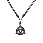 Load image into Gallery viewer, BlueRica Celtic Trinity Knot (Triquetra) on Adjustable Cord Necklace
