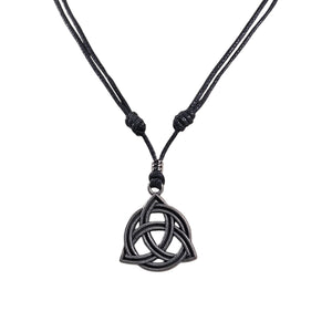 BlueRica Celtic Trinity Knot (Triquetra) on Adjustable Cord Necklace