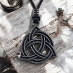 Load image into Gallery viewer, BlueRica Celtic Trinity Knot (Triquetra) on Adjustable Cord Necklace
