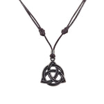 Load image into Gallery viewer, BlueRica Celtic Trinity Knot (Triquetra) on Adjustable Cord Necklace
