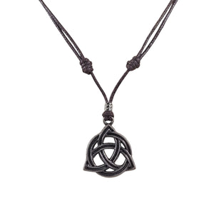 BlueRica Celtic Trinity Knot (Triquetra) on Adjustable Cord Necklace