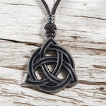 Load image into Gallery viewer, BlueRica Celtic Trinity Knot (Triquetra) on Adjustable Cord Necklace
