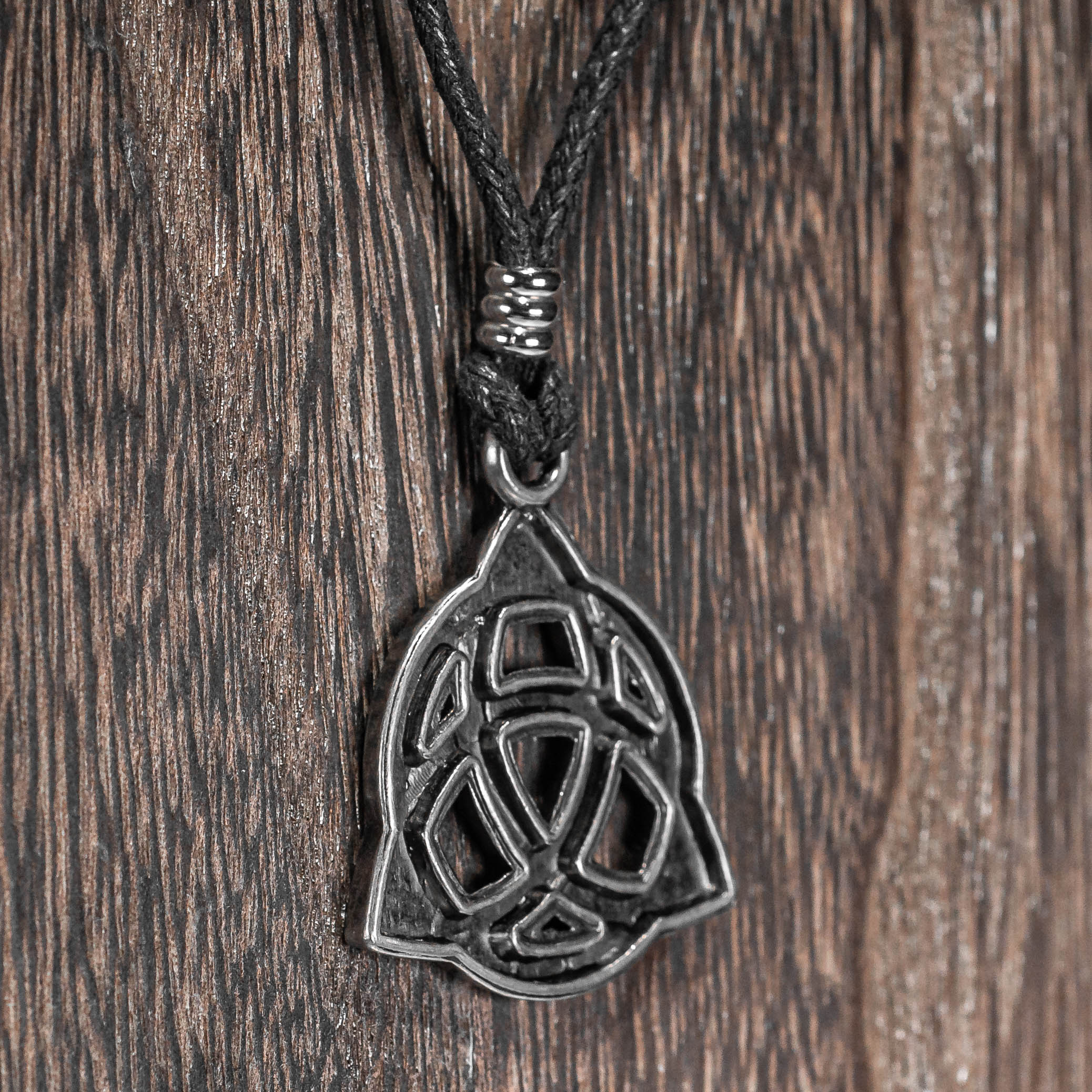 BlueRica Celtic Trinity Knot (Triquetra) on Adjustable Cord Necklace