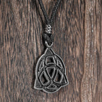 Load image into Gallery viewer, BlueRica Celtic Trinity Knot (Triquetra) on Adjustable Cord Necklace
