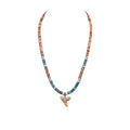 Fossil Shark Tooth on Coconut Shell Beads Necklace (1S 18")