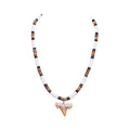 Fossil Shark Tooth on Puka & Coconut Shell Beads Necklace (18" 2S)