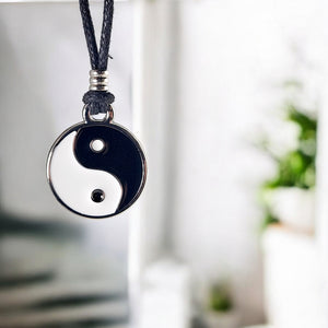 BlueRica Yin and Yang on Adjustable Cord Necklace