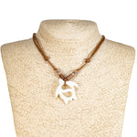 Load image into Gallery viewer, Bone Sea Turtle Pendant on Adjustable Rope Necklace
