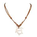Bone Sea Turtle Pendant on Adjustable Rope Necklace