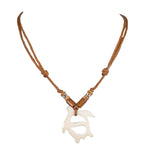 Load image into Gallery viewer, Bone Sea Turtle Pendant on Adjustable Rope Necklace
