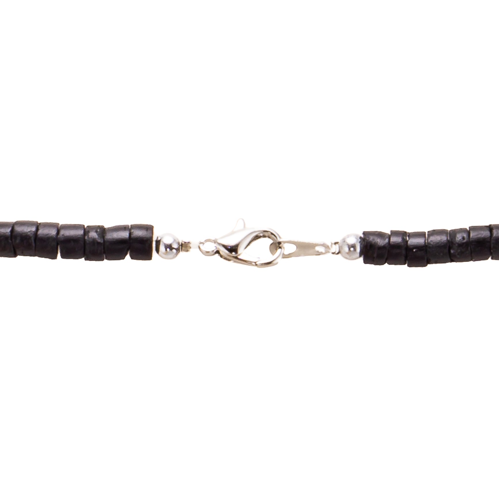 Black Coconut and Puka Shell Beads Necklace