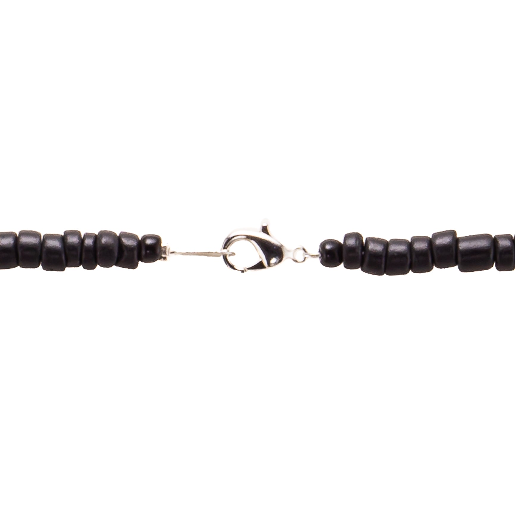 Wood Surfboard Pendant on Black Coconut Beads Necklace