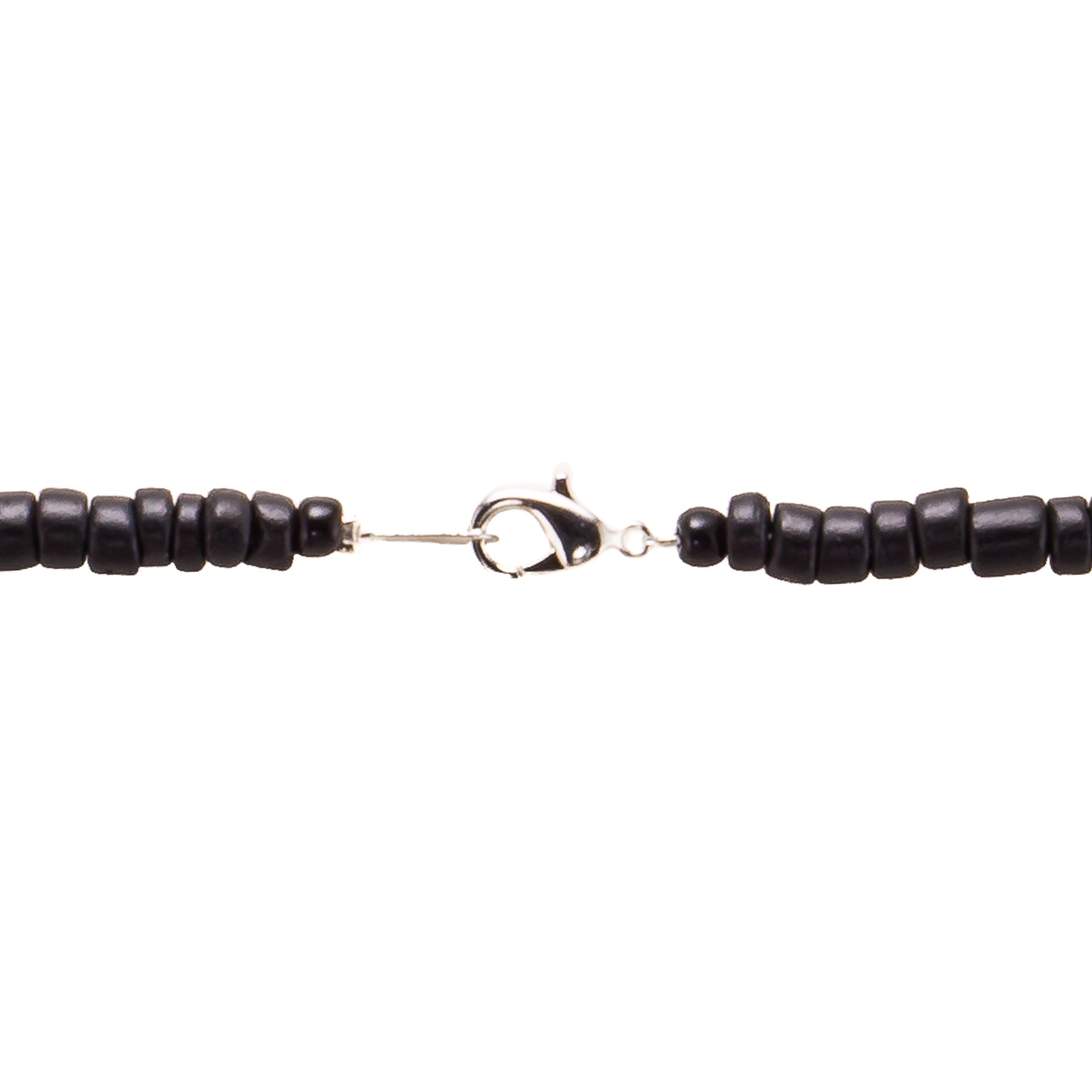 Shark Tooth Pendant on Black Coconut & Green Shell Beads Necklace