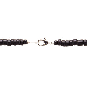 Mako Shark Tooth Pendant on Black Coconut Beads Necklace