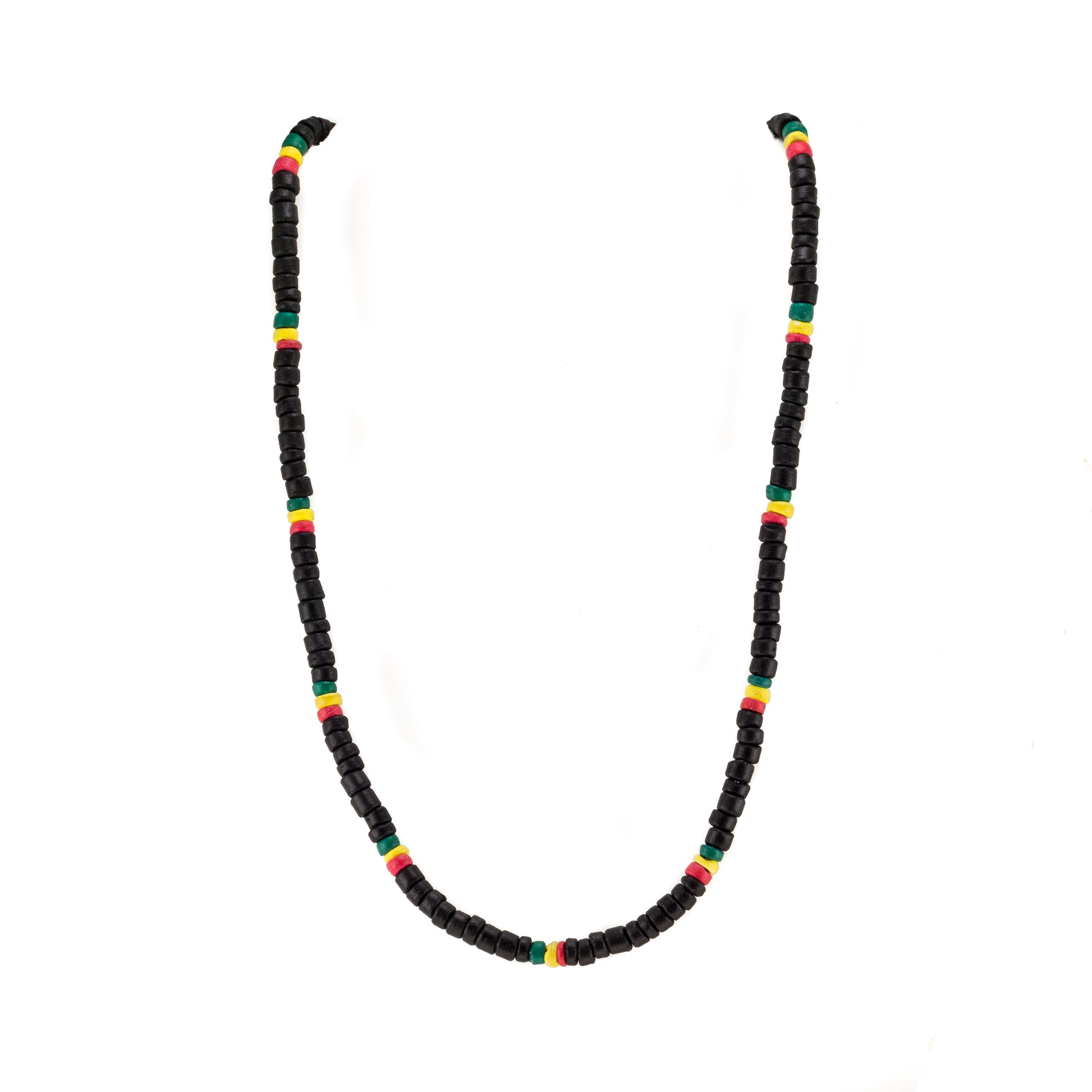 18" Rasta Coconut Beads Necklace (18 inches)