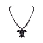 Load image into Gallery viewer, Hematite Sea Turtle Pendant on Hematite Beads Necklace
