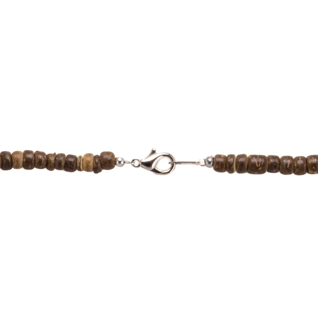 Brown Coconut and Puka Shell Beads Necklace