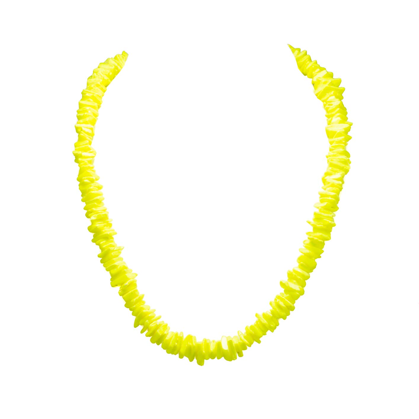 Neon Yellow Puka Chip Shell Beads Necklace and Anklet Set