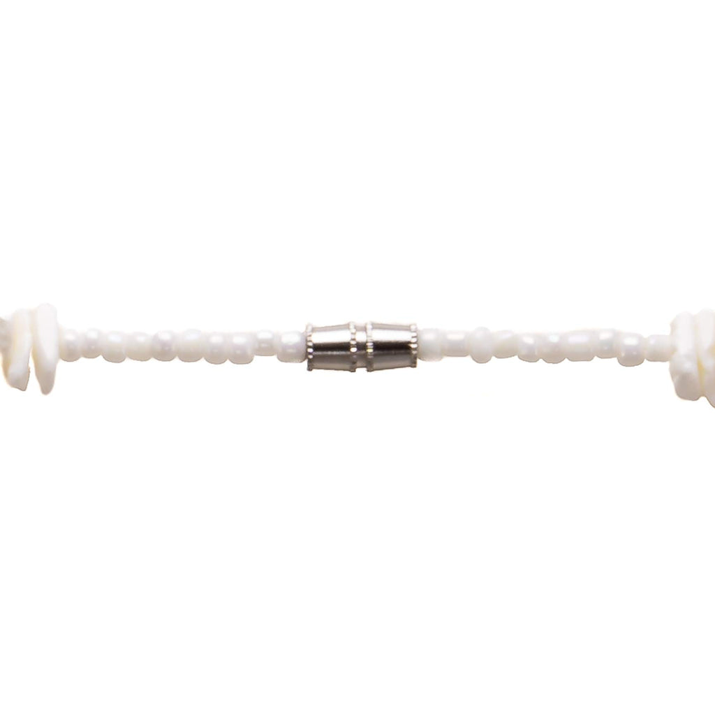 White & Rainbow Colored Puka Chip Shells Necklace & Anklet