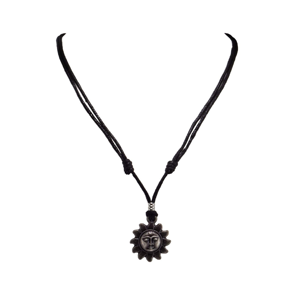 Sun Pendant on Adjustable Rope Necklace