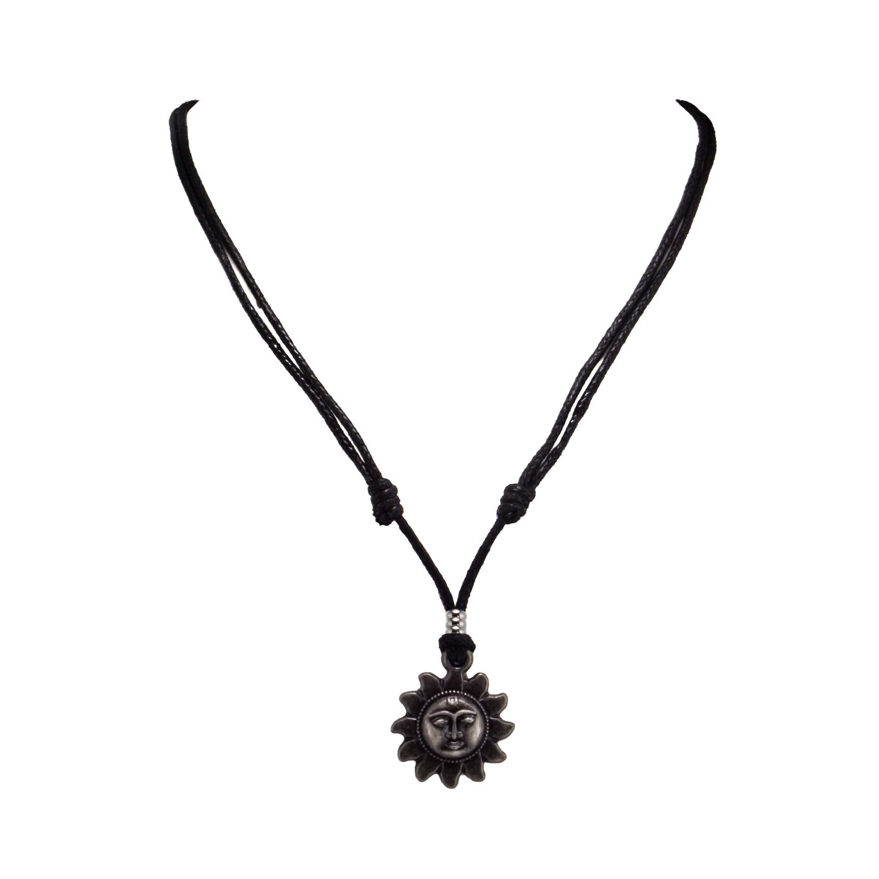 Sun Pendant on Adjustable Rope Necklace