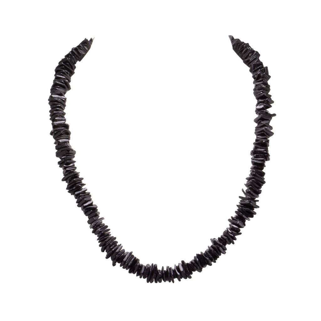 Black Puka Chip Shells Necklace & Anklet Set