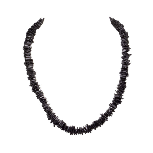 Black Puka Chip Shells Necklace & Anklet Set